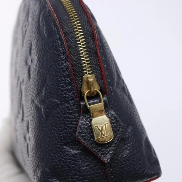 LOUIS VUITTON Monogram Empreinte Pochette Cosmetic PM Navy M69413 LV Auth 138768 - Picture 9 of 16